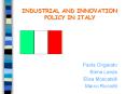 INDUSTRIAL AND INNOVATION POLICY IN ITALY PowerPoint PPT Presentation