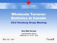 Wholesale Turnover Statistics in Canada