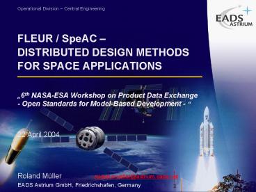 FLEUR SpeAC DISTRIBUTED DESIGN METHODS FOR SPACE APPLICATIONS
