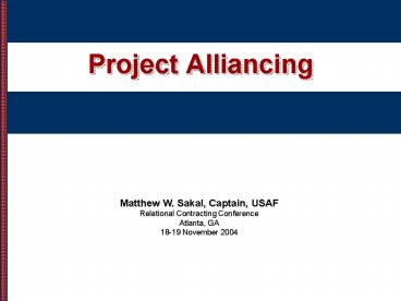 Project Alliancing