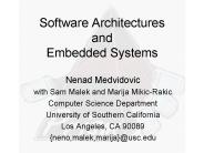Software Architectures and Embedded Systems