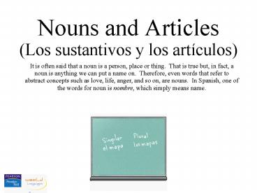 Nouns and Articles
