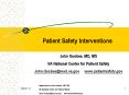 Patient Safety Interventions PowerPoint PPT Presentation