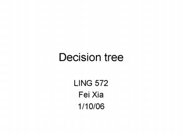 Decision tree