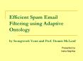 Efficient Spam Email Filtering using Adaptive Ontology by Seongwook Youn and Prof' Dennis McLeod PowerPoint PPT Presentation