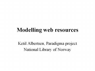 Modelling web resources