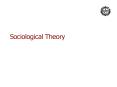 Sociological Theory PowerPoint PPT Presentation