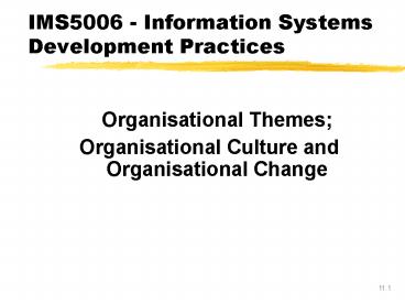 Organisational Themes;