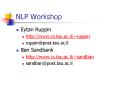 NLP Workshop PowerPoint PPT Presentation