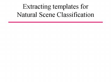 Extracting templates for Natural Scene Classification