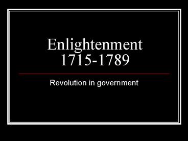 Enlightenment 17151789