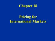 Pricing for International Markets
