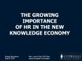 THE GROWING IMPORTANCE OF HR IN THE NEW KNOWLEDGE ECONOMY PowerPoint PPT Presentation