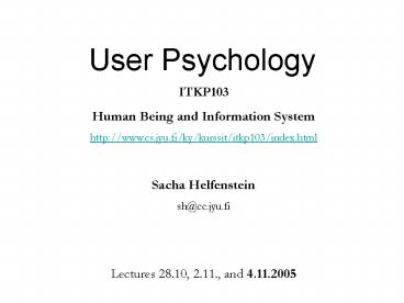 User Psychology
