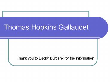 Thomas Hopkins Gallaudet