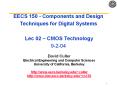 EECS%20150%20-%20Components%20and%20Design%20Techniques%20for%20Digital%20Systems%20%20Lec%2002%20 PowerPoint PPT Presentation