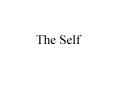 The Self PowerPoint PPT Presentation