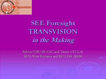 SEE Foresight TRANSVISION in the Making