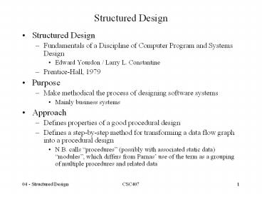 Structured Design