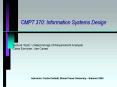 CMPT 370: Information Systems Design PowerPoint PPT Presentation