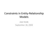 Constraints in EntityRelationship Models