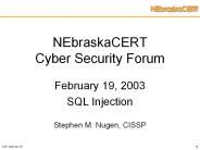 NEbraskaCERT Cyber Security Forum