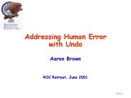 Addressing Human Error with Undo