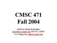 CMSC 471 Fall 2004
