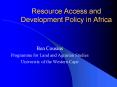 Resource Access and Development Policy in Africa PowerPoint PPT Presentation