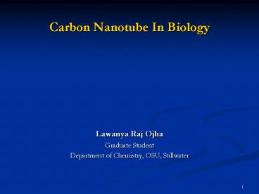 Carbon Nanotube In Biology