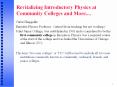 Revitalizing Introductory Physics at Community Colleges and More.... PowerPoint PPT Presentation