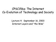 CPSC156a: The Internet Co-Evolution of Technology and Society