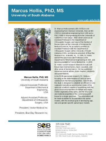 Marcus Hollis, PhD, MS University of South Alabama