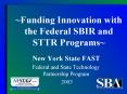 Funding Innovation with the Federal SBIR and STTR Programs PowerPoint PPT Presentation