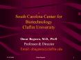 786 South Carolina Center for Biotechnology Claflin University PowerPoint PPT Presentation