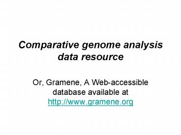 Comparative genome analysis data resource