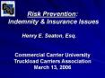 Risk Prevention: Indemnity PowerPoint PPT Presentation