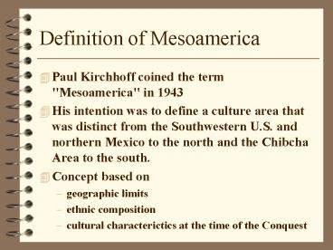 Definition of Mesoamerica