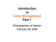 Introduction to Color Management Part 1 PowerPoint PPT Presentation
