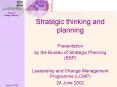 Strategic thinking and planning PowerPoint PPT Presentation