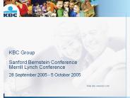 KBC Group Sanford Bernstein Conference Merrill Lynch Conference