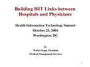Building HIT Links between Hospitals and Physicians
