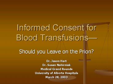Informed Consent for Blood Transfusions