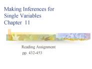 Making Inferences for Single Variables Chapter 11