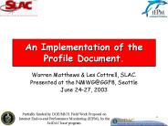 An Implementation of the Profile Document'