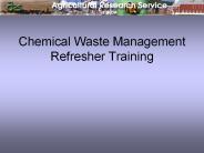 Chemical Waste Management Refresher Training