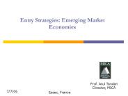 Entry Strategies: Emerging Market Economies