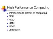 High Performance Computing