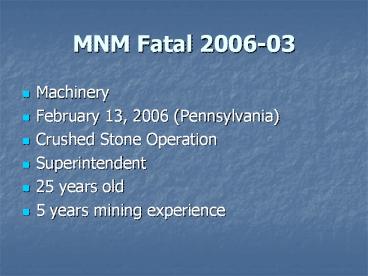 MNM Fatal 2006-03