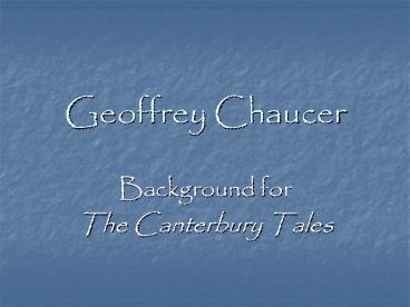 Geoffrey Chaucer